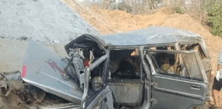 ఘోర రోడ్డు ప్రమాదం ఒకరు మృతి