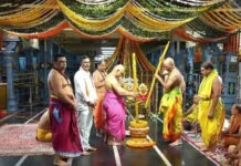 అరసవల్లిలో శ్రీ సూర్యనారాయణ స్వామికి సుగంధ ద్రవ్య మర్దన