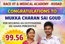 జేఈఈ మెయిన్స్ ఫలితాల్లో ప్రతిభ చూపిన చిలుకూరు విద్యార్థి