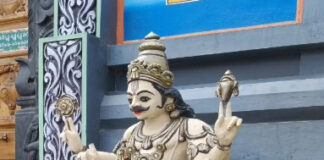 మదనపల్లెలో ద్వారపాలకుడి విగ్రహం ధ్వంసం.|