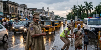 విధి నిర్వహణలో అంకితభావం చాటుకుంటున్న తెలంగాణ పోలీసులు|