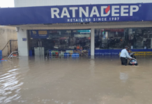 మల్లంపేట లో బారీ వర్షం