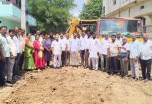 శ్రీ లక్ష్మీనగర్లో సీసీ రోడ్ల పనుల పరిశీలన.|