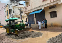 అక్షర భారతి స్కూల్ వద్ద వర్షపు నీటి సమస్యకు పరిష్కారం|