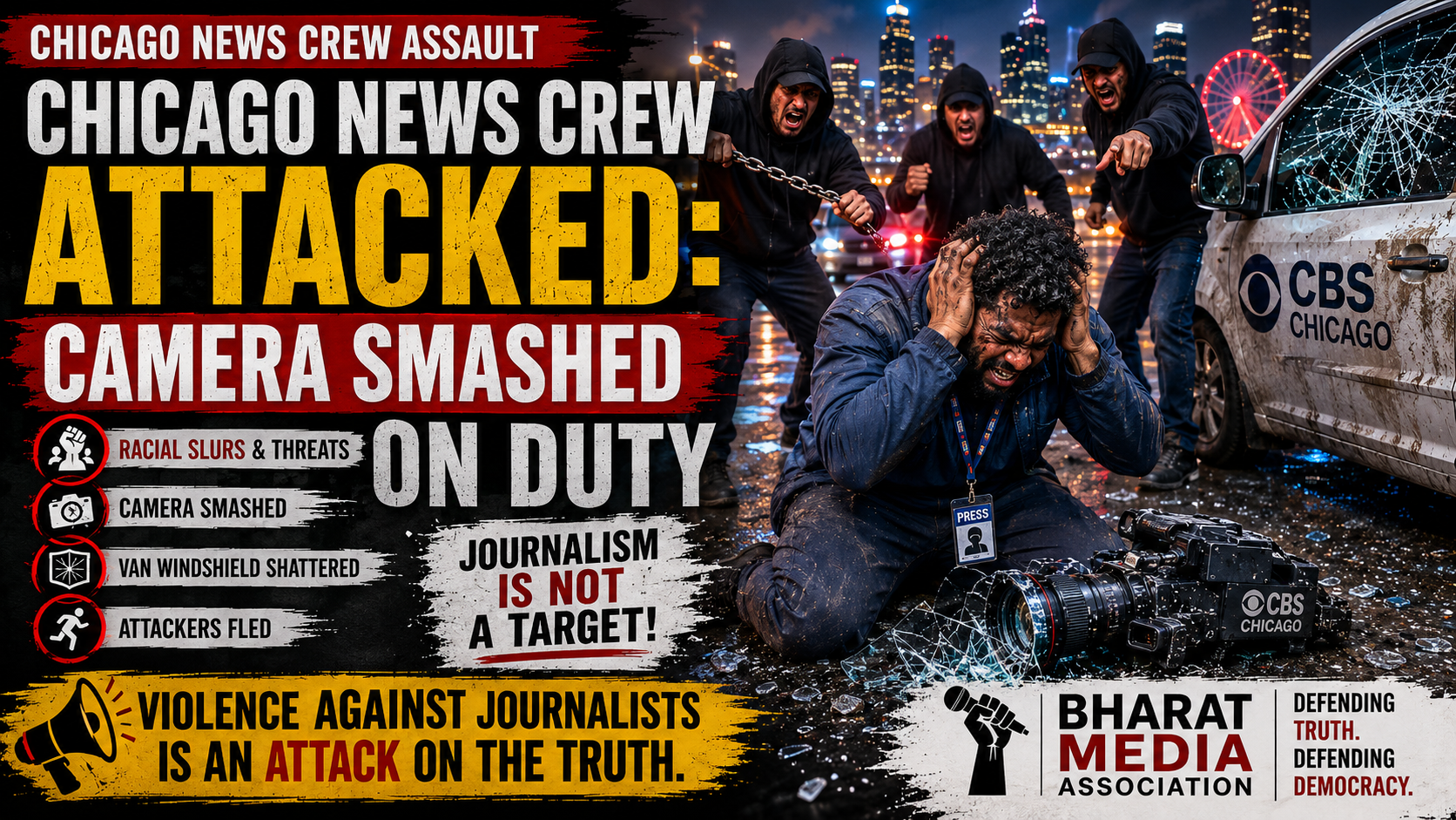 Chicago News Crew Attacked: Camera Smashed on Duty