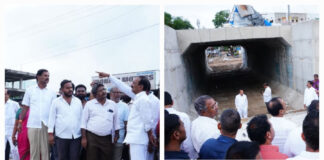 జనప్రియ వద్ద RUB పనులను పరిశీలించిన ఎంపీ ఈటల రాజేందర్.|