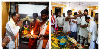 విశ్వకర్మ భగవాన్ యజ్ఞ మహోత్సవంలో ఈటల రాజేందర్.|