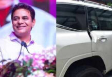 కేటీఆర్ కారుకు తృటిలో ప్రమాదం.. లారీ ఢీ.|