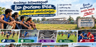 మంచిర్యాలలో క్రీడా ప్రాంగణాల కోసం డిమాండ్