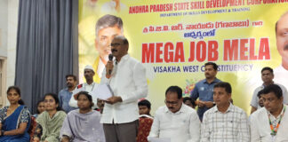 యువతకు స్థానికంగానే ఉద్యోగ అవకాశాలు కల్పించడమే కూటమి ప్రభుత్వ ధ్యేయం: ప్రభుత్వ విప్, విశాఖ పశ్చిమ ఎమ్మెల్యే పి.జి.వి.ఆర్. నాయుడు (గణబాబు)