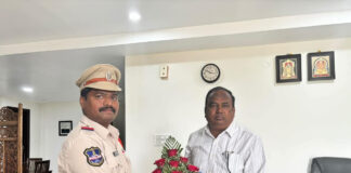 ఎమ్మెల్యే డా.ఆర్.భూపతి రెడ్డిని కలిసిన నిజామాబాద్ నార్త్ రూరల్ సిఐ.
